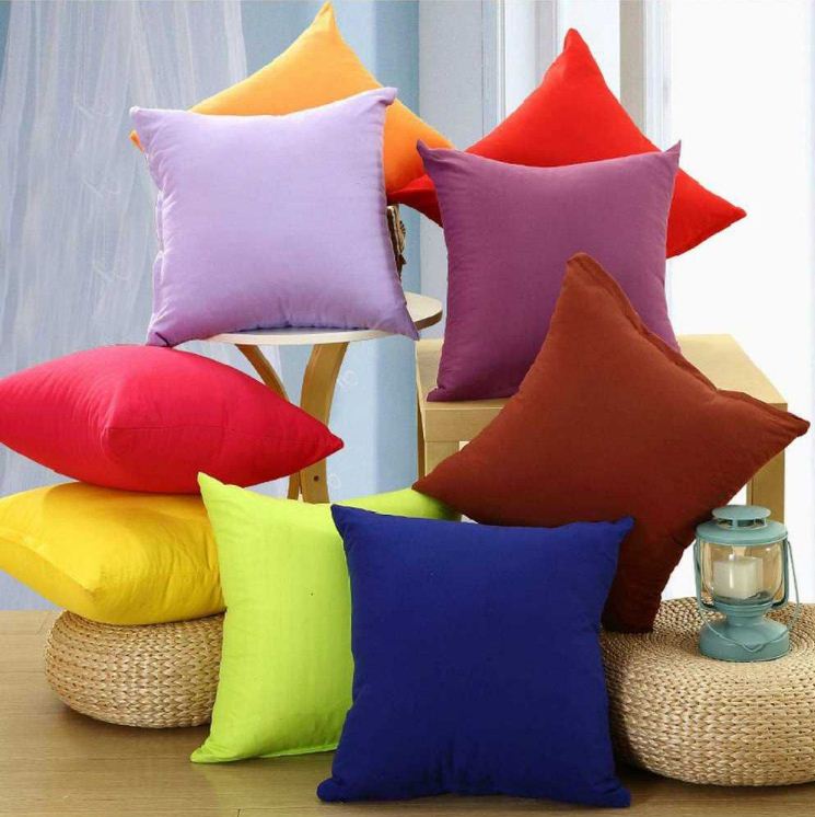 Pack of 9 of Plain Dyed Cushions Multi Colors eposh.pk