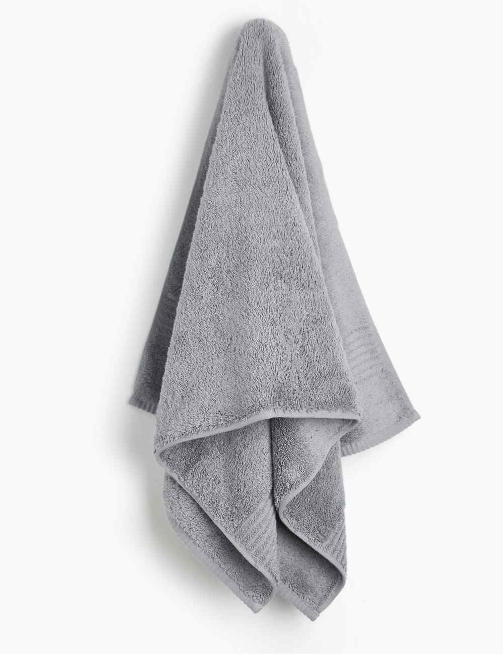 Silver grey bath outlet towels